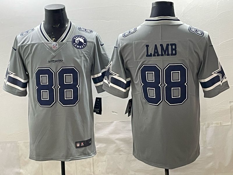 2026 Men Dallas Cowboys #88 Lamb Grey Nike Limited NFL Jersey style 004